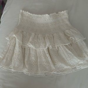 Olivaceous Lace Ruffle Skirt